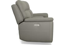 shelby grey power leather reclining console loveseat   
