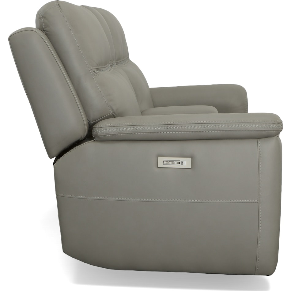 shelby grey power leather reclining console loveseat   