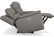 shelby grey power leather reclining console loveseat   