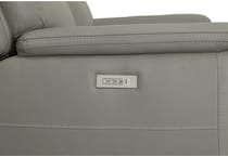 shelby grey power leather reclining console loveseat   
