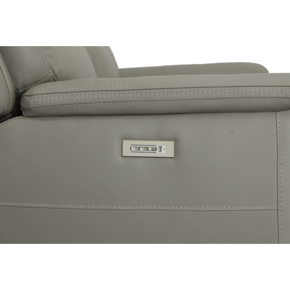 shelby grey power leather reclining console loveseat   