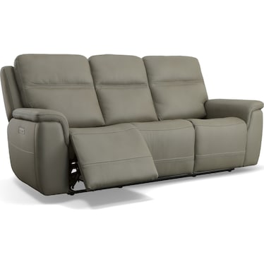 SHELBY ZERO GRAVITY LEATHER MATCH POWER RECLINING SOFA BY FLEXSTEEL