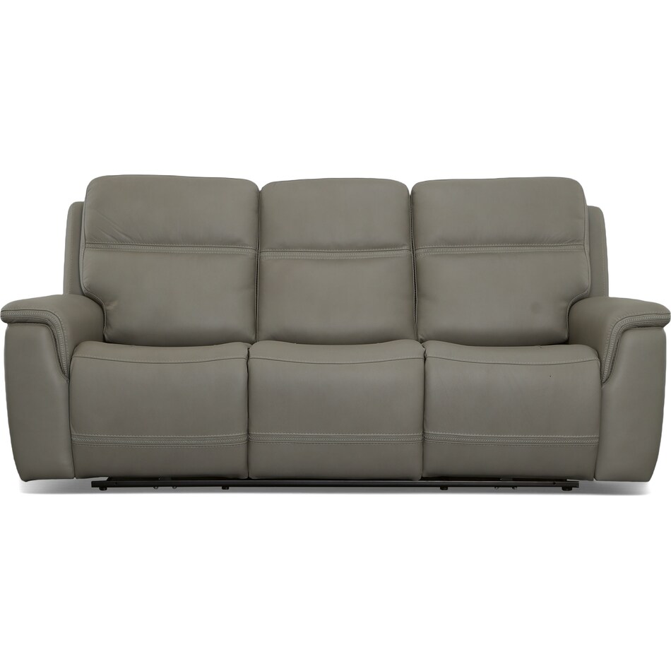 shelby grey power leather reclining sofa   
