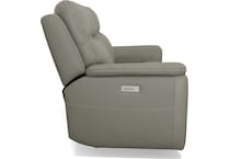 shelby grey power leather reclining sofa   