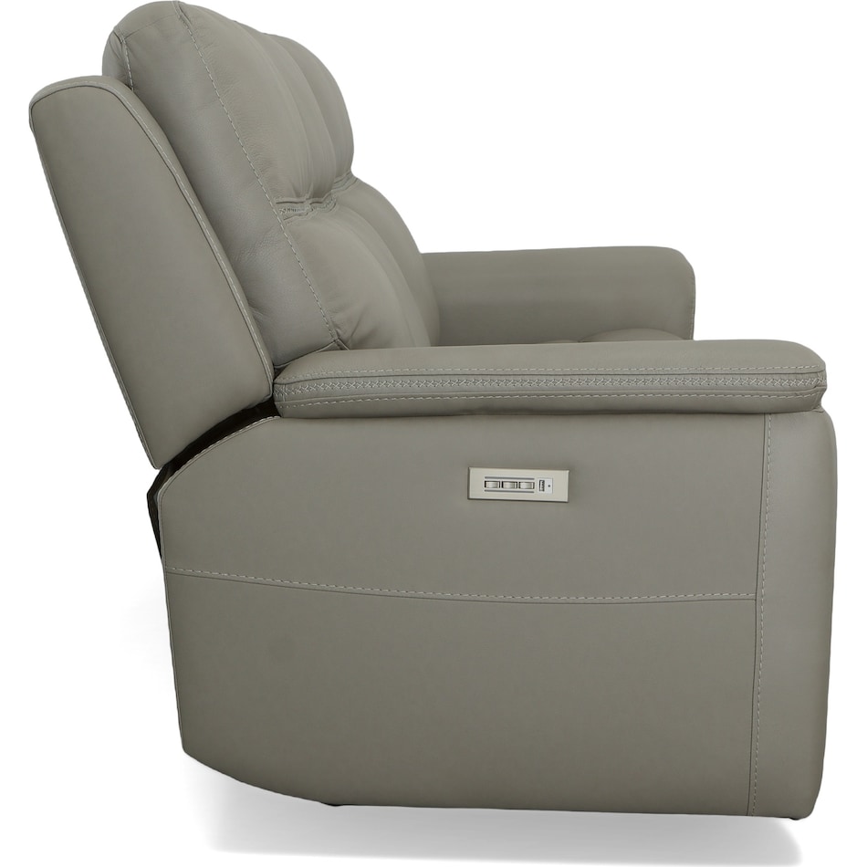 shelby grey power leather reclining sofa   