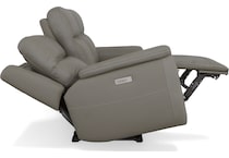 shelby grey power leather reclining sofa   