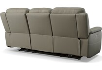 shelby grey power leather reclining sofa   