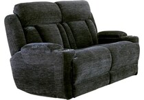 shia charcoal power reclining loveseat   