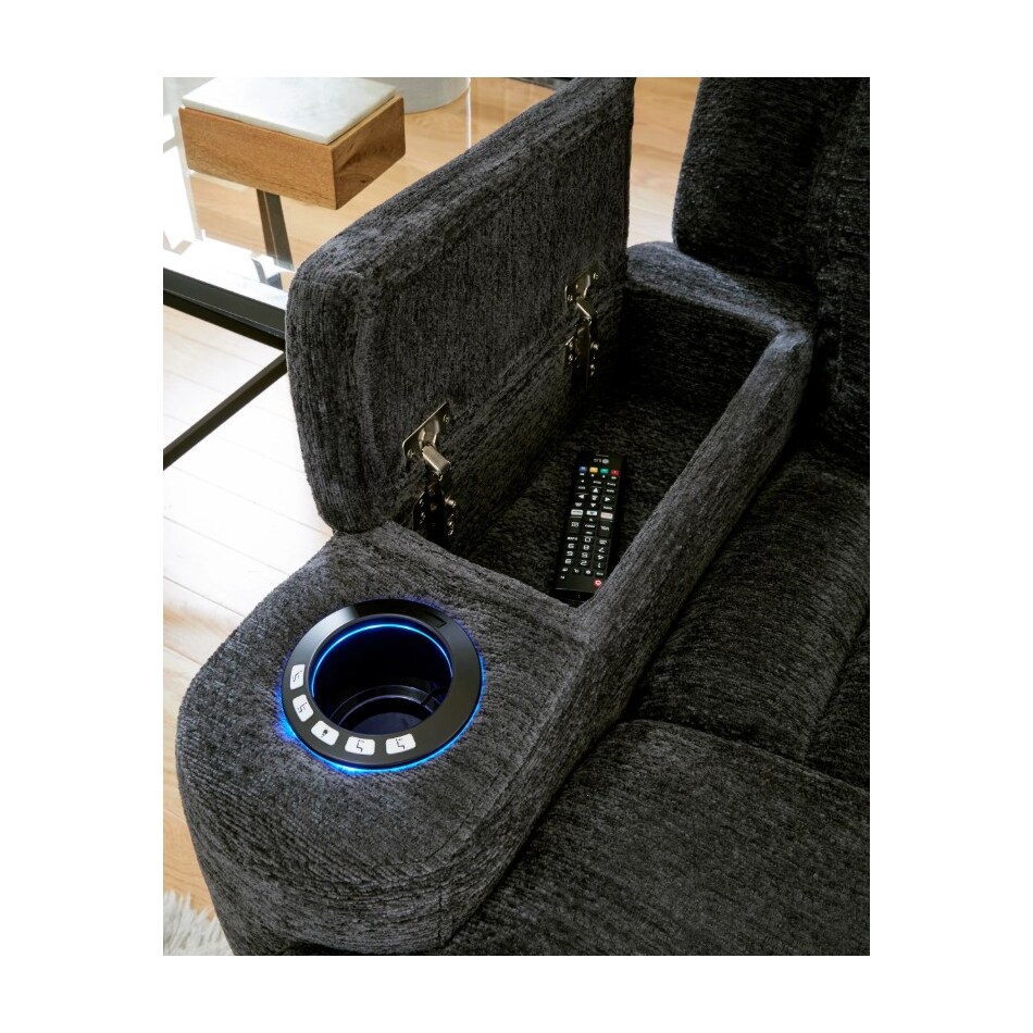 shia charcoal power reclining loveseat   