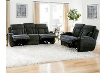 shia charcoal power reclining loveseat   