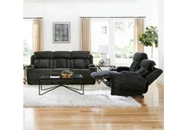 shia charcoal power reclining loveseat   