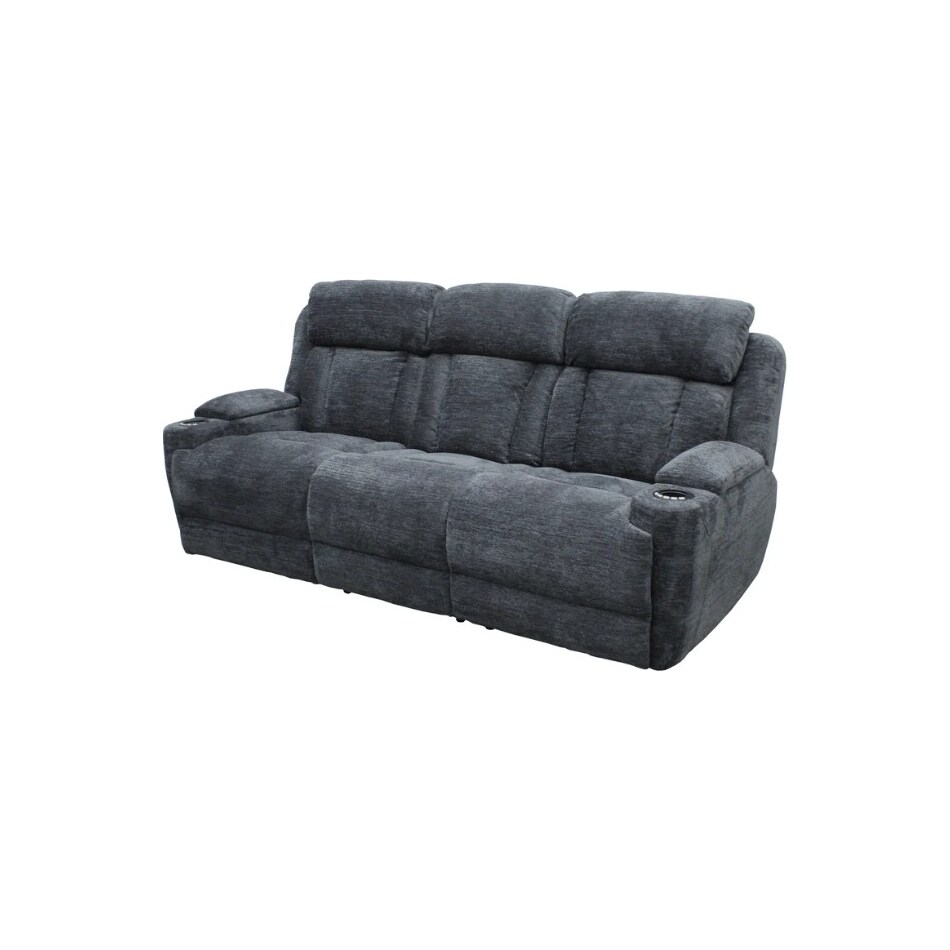shia charcoal power reclining sofa   
