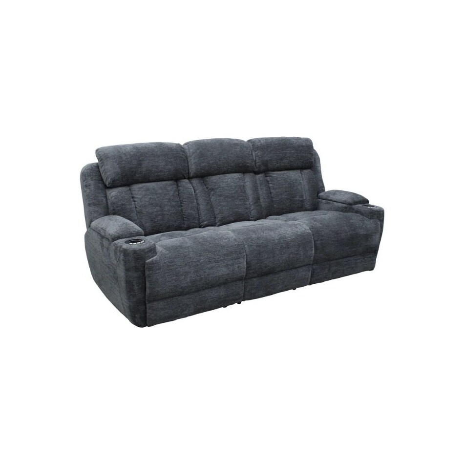 shia charcoal power reclining sofa   