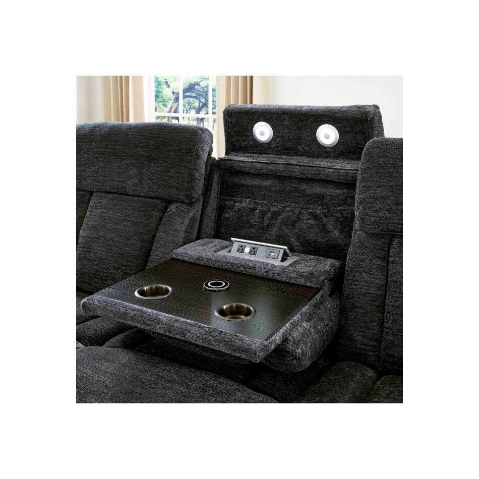 shia charcoal power reclining sofa   