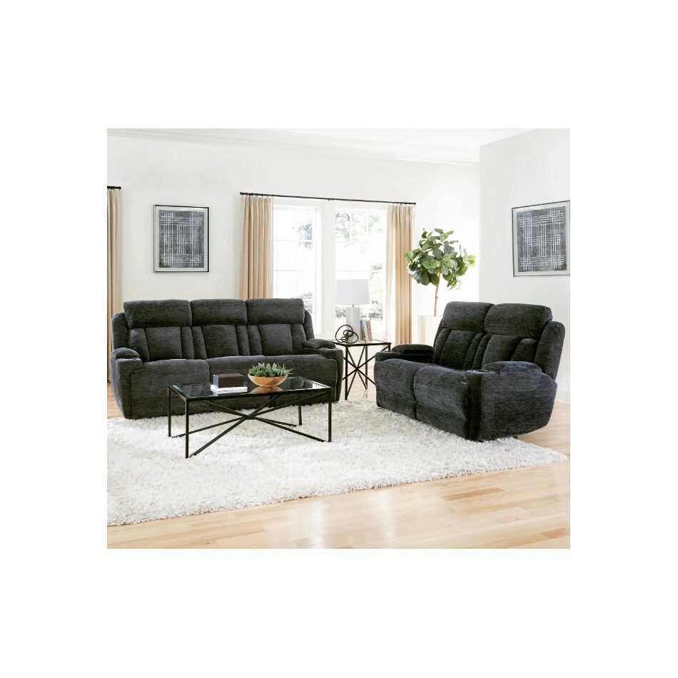 shia charcoal power reclining sofa   