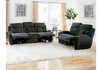 shia charcoal power reclining sofa   
