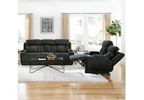 shia charcoal power reclining sofa   