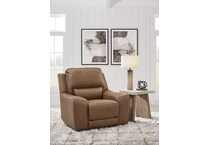 silverbrooke brown power leather recliner   