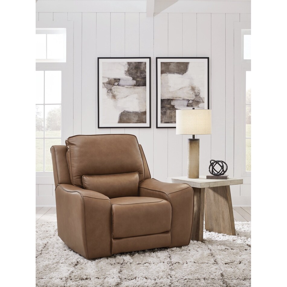 silverbrooke brown power leather recliner   