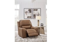 silverbrooke brown power leather recliner   