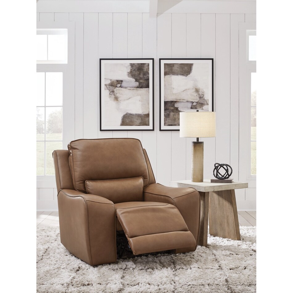 silverbrooke brown power leather recliner   
