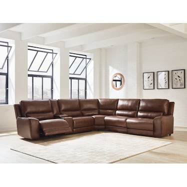 SILVERBROOKE 6-PC RECLINING SECTIONAL WITH STORAGE CONSOLE