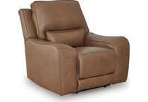 silverbrooke caramel power leather recliner   