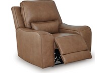 silverbrooke caramel power leather recliner   