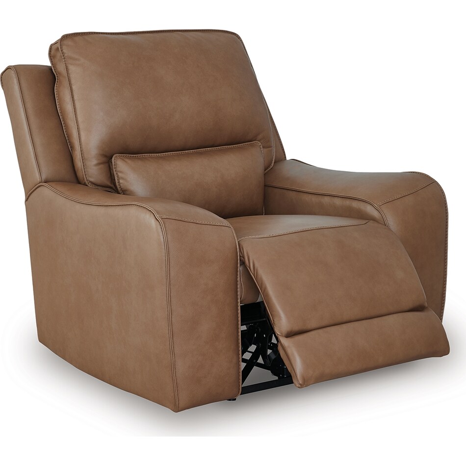 silverbrooke caramel power leather recliner   