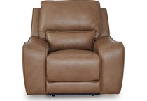 silverbrooke caramel power leather recliner   