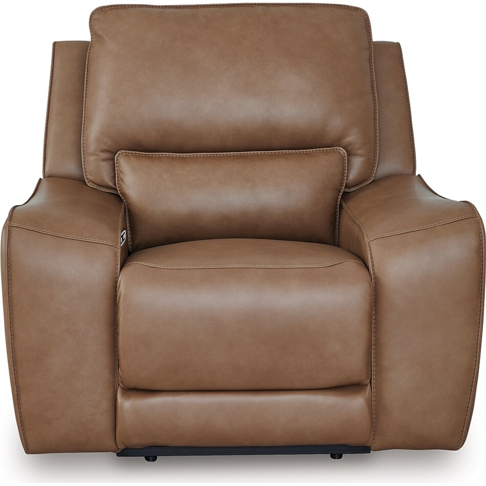 silverbrooke caramel power leather recliner   