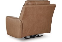 silverbrooke caramel power leather recliner   