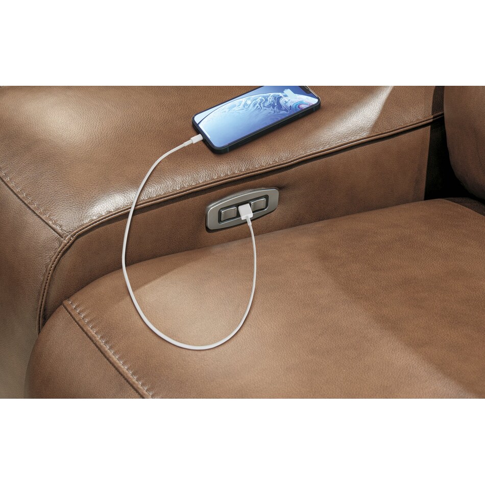 silverbrooke caramel power leather recliner   