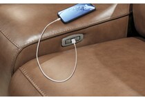 silverbrooke caramel power leather reclining console loveseat   