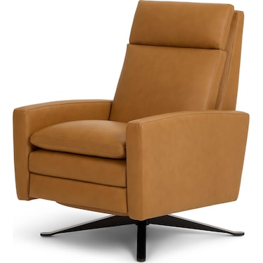 SIMON LEATHER SWIVEL RECLINER