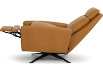 simon bali butterscotch leather swivel glider recliner   