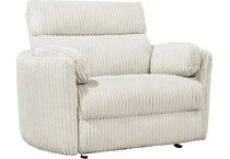 sloane xl ivory power swivel glider recliner   