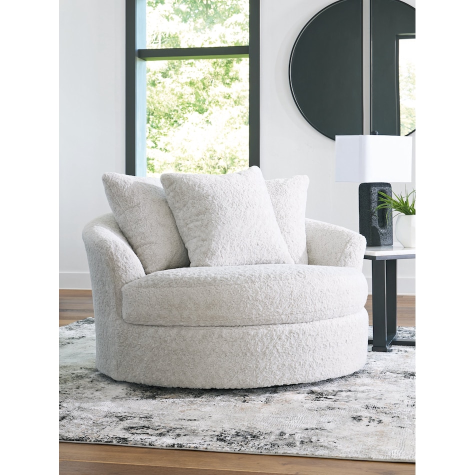snodoodle artic white accent chair   