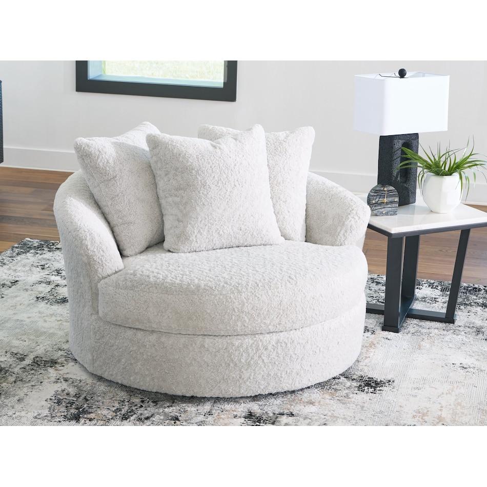 snodoodle artic white accent chair   