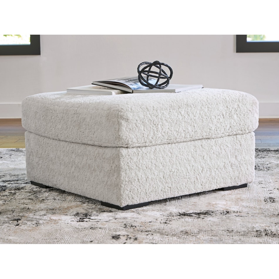 snodoodle artic white ottoman   