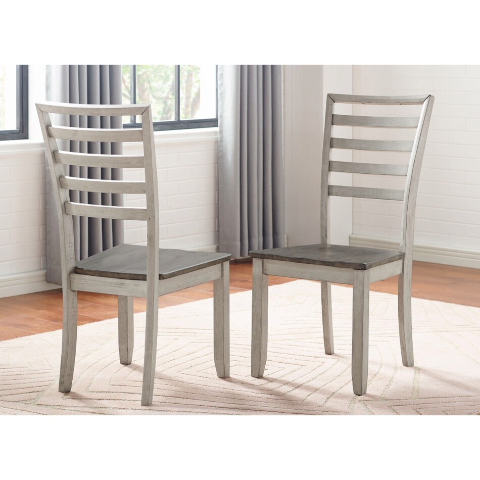 sorenson two tone smokey alabaster and putty side chair   