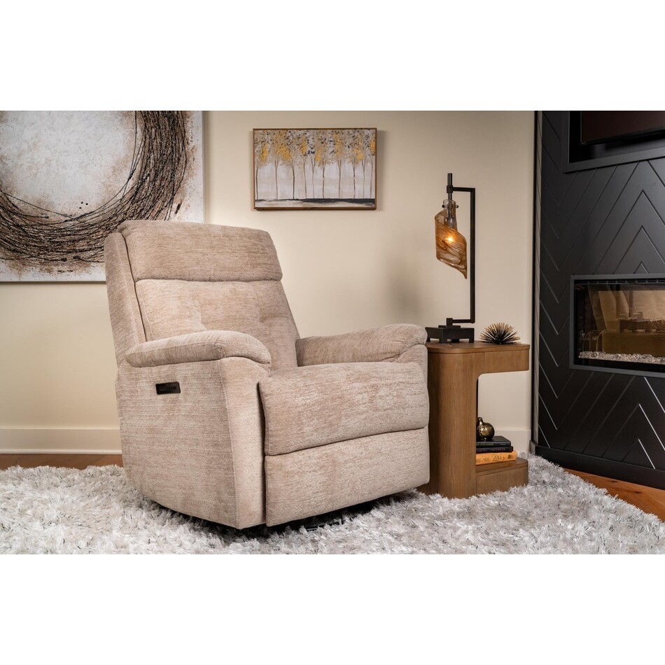stassi white swivel glider recliner   