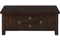 stockport warm brown cocktail table casters   