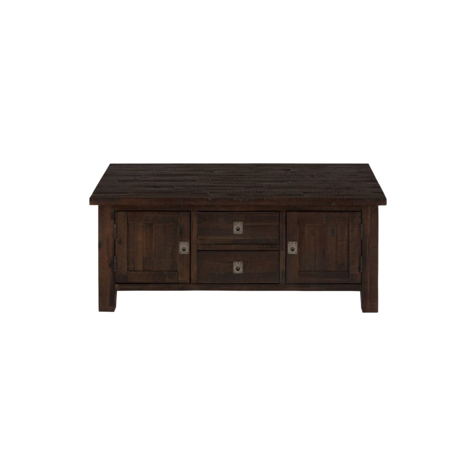 stockport warm brown cocktail table casters   