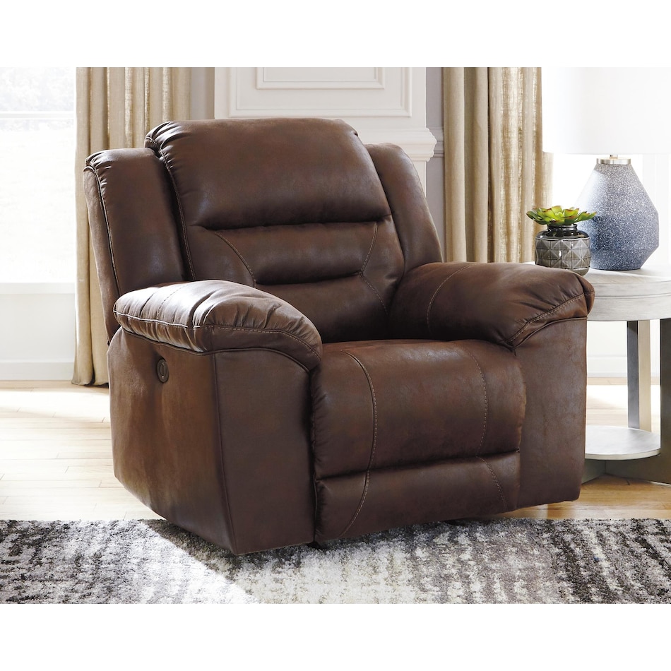 stoneland brown power recliner   