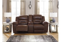 stoneland brown power reclining loveseat   