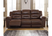 stoneland brown power reclining sofa   