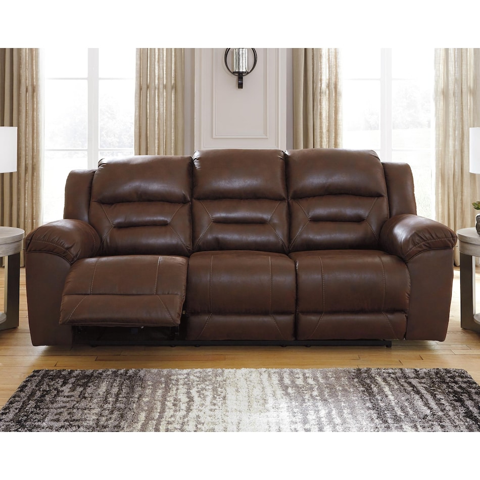 stoneland brown power reclining sofa   