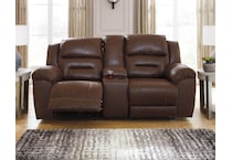 stoneland brown reclining loveseat   