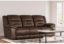 stoneland brown reclining sofa   